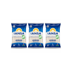 3 unidades de Azúcar Blanca Iansa 1 kg