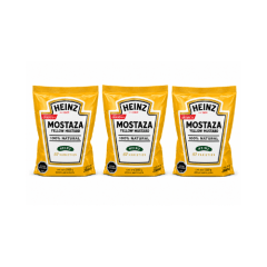 3 unidades de Mostaza Heinz 1 kg