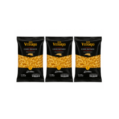 3 unidades de Pasta Codo Rayado Vittorio 400 g