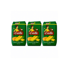 3 unidades de Harina de Maíz La Criolla 1 kg