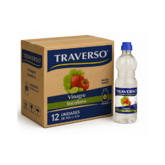 Caja de 12 unidades de Vinagre Blanco Incoloro Traverso 500 ml