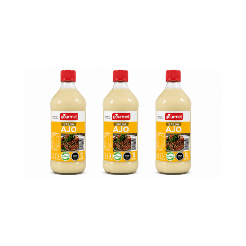 3 unidades de Salsa de Ajo Gourmet 1 litro1