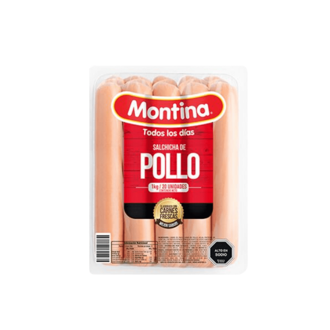 Salchicha de Pollo/Tradicional Marca Montina1
