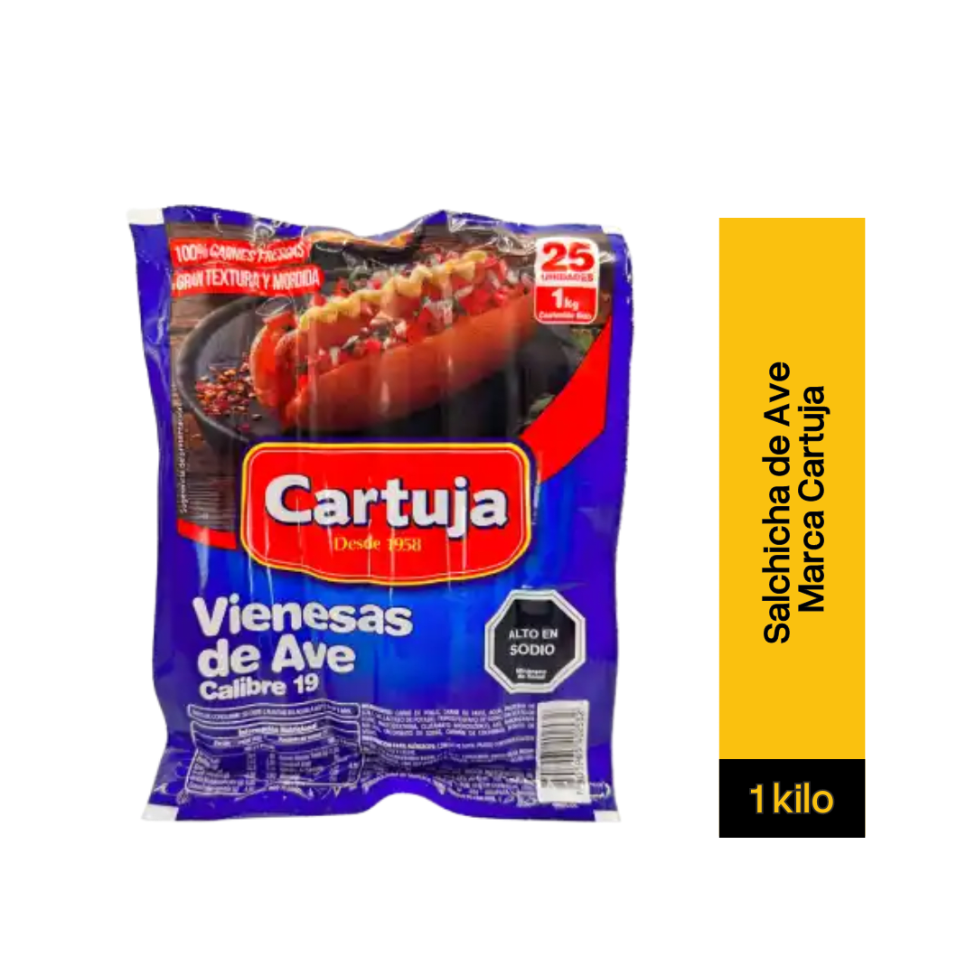 Salchicha de Ave Marca Cartuja  Presentación de 1 kilo3