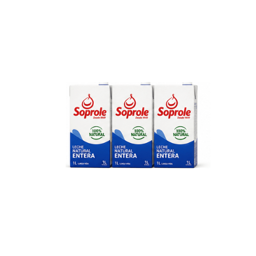 3 unidades de Leche Entera Soprole 1 litro1