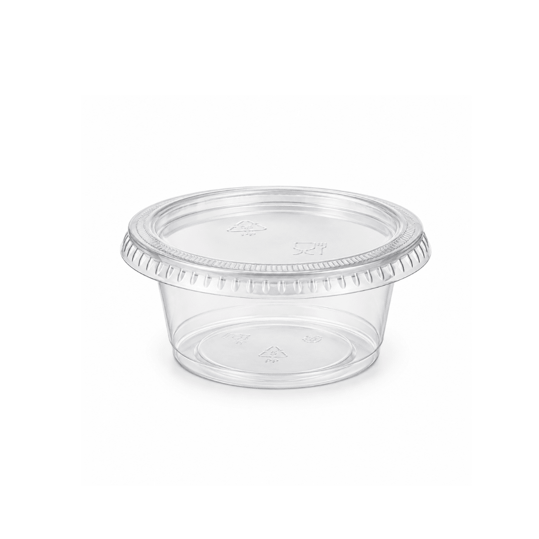Copa Soufflé con Tapa 1.5 oz x 100 unidades1