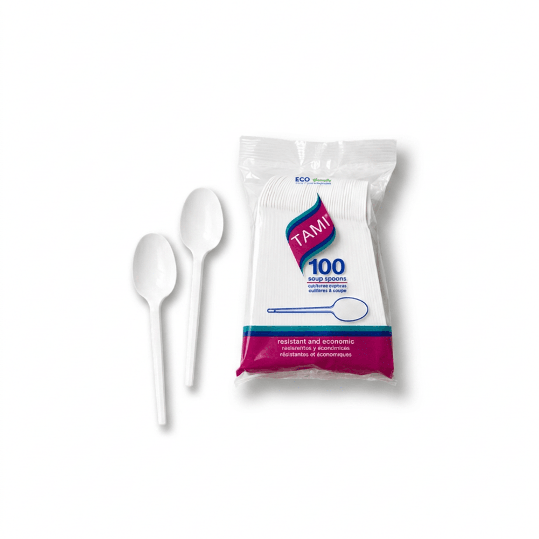 Cuchara Desechable Blanca Tami x 100 unidades1