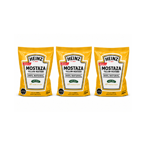 3 unidades de Mostaza Heinz 1 kg1