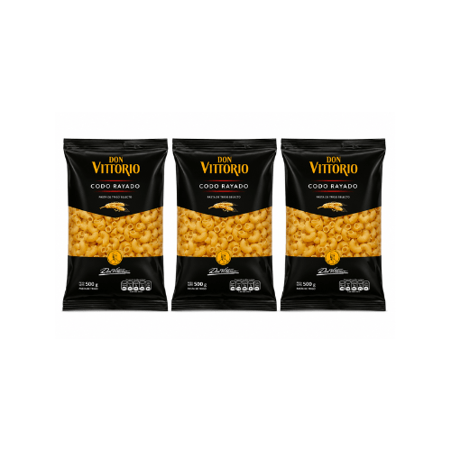 3 unidades de Pasta Codo Rayado Vittorio 400 g1
