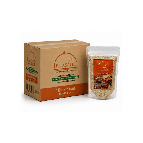 Caja de 10 unidades de Adobo Sazonador Asaito 200 g1