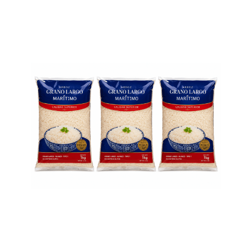 3 unidades de Arroz Grano Largo Marítimo 1 kg1