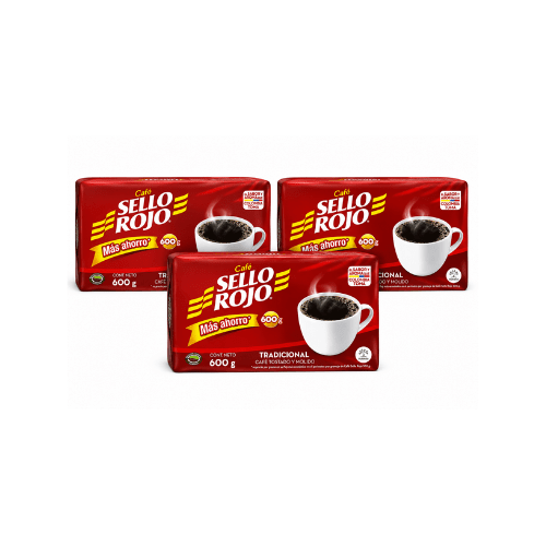 3 unidades de Café Molido Sello Rojo 600 g1