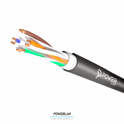 POWERLAN CABLE UTP CAT6 EXTERIOR CCA DOBLE CHAQUETA X 305 MTS