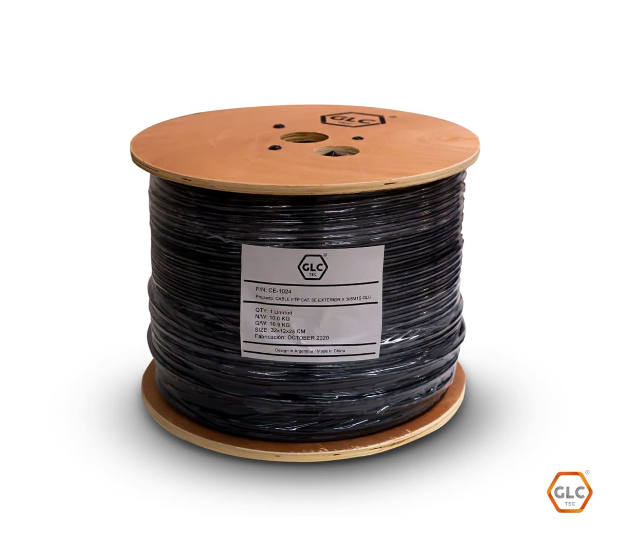 CABLE FTP CAT. 5E CCA EXTERIOR DOBLE CHAQUETA C/PANTALLA DE ALUMINIO X 305MTS2