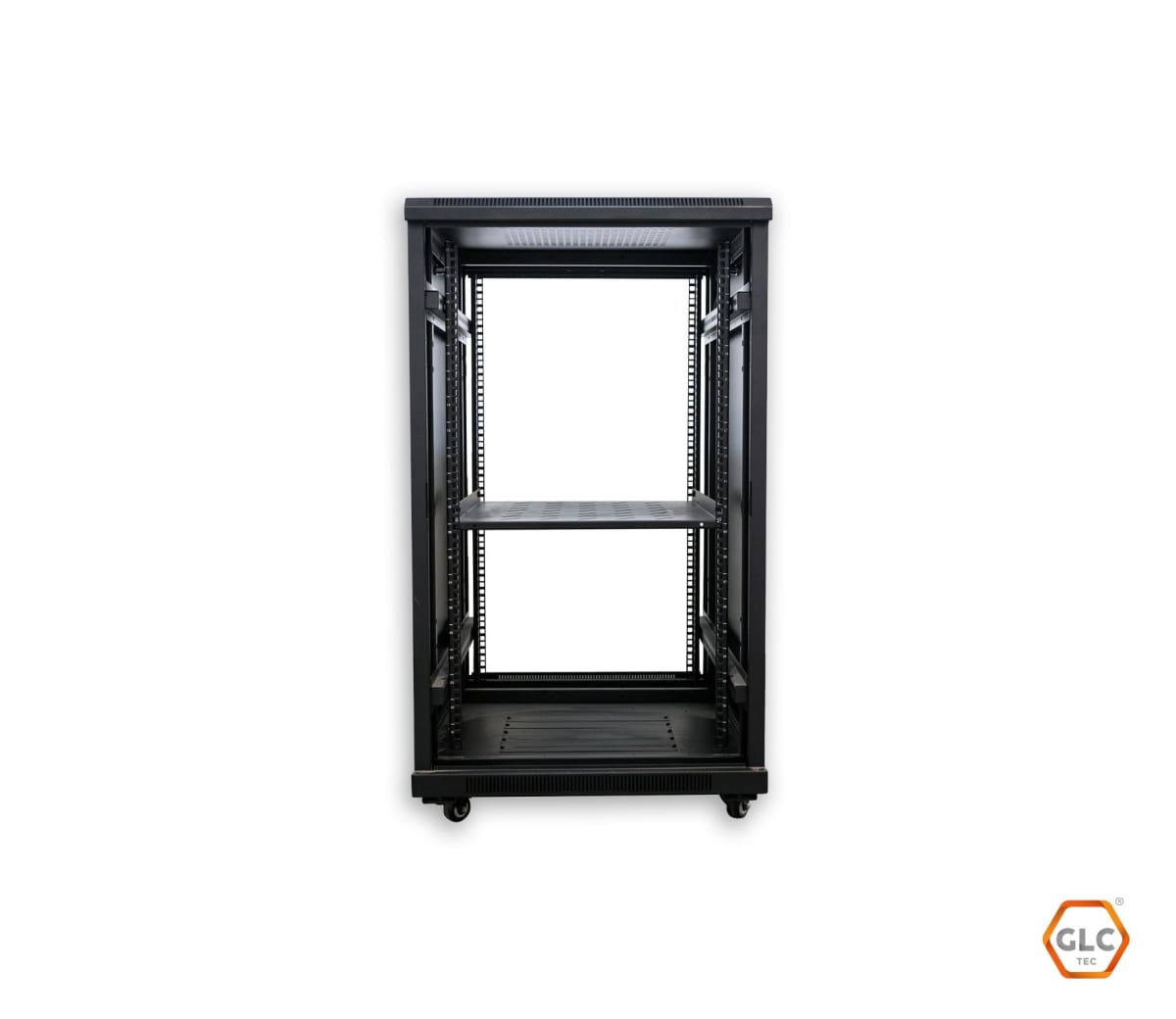 GABINETE DE PISO RACK 19'' PROF- 800 DE 30 U PTA. CRISTAL DELANTERA DESARMADO2