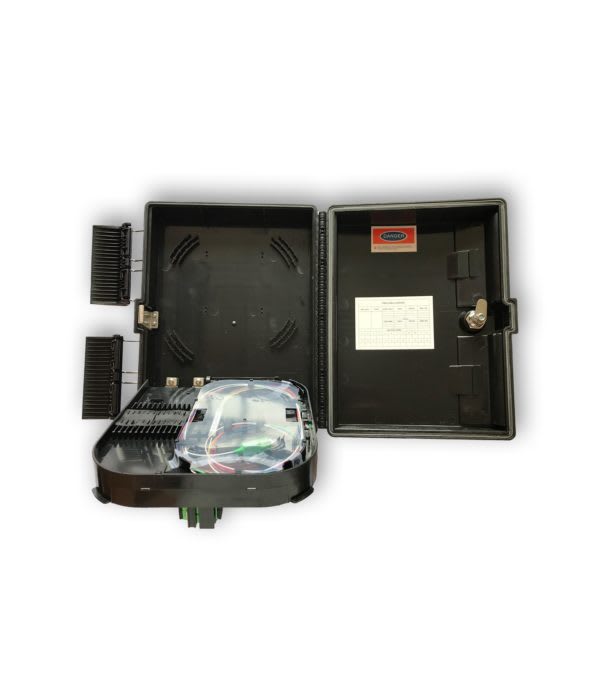 FDB CAJA EXTERIOR FTTH 2X16 COMPLETA C/AGARRE REFORZADO + 1 SPLITTER 1x8 CONECT SC/APC + 16 ADAPT SC/APC2
