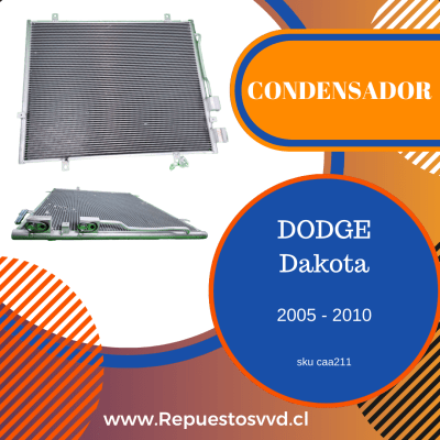 CONDENSADOR A/A DODGE DAKOTA 3.7 4.7 2005/2010 RAM DAKOTA 3.7 4.7 2011
