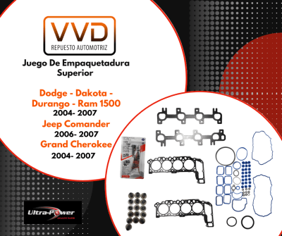 JUEGO EMPAQUETADURA SUPERIOR DODGE DAKOTA - DURANGO - RAM 1500 2004/2007 JEEP COMMANDER 2006/2007 GR8