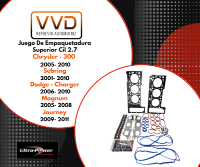 JUEGO EMPAQUETADURA SUP. 2.7 CHRYSLER 300 2005/2010 SEBRING 2001/2010 DODGE CHARGER 2006/2010 MAGNUM