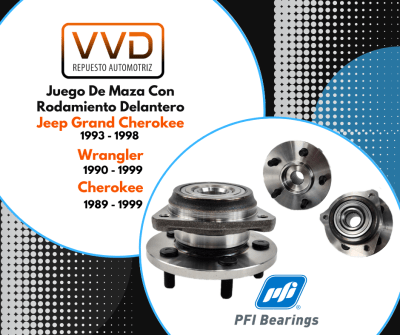 JUEGO DE MAZAS C/RODAMIENTO JEEP GRAND CHEROKEE 1993/1998 WRANGLER 1990/1999 CHEROKEE 1989/1999