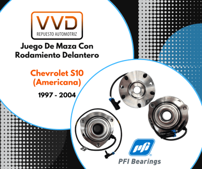 JUEGO DE MAZAS C/RODAMIENTO DELANTERAS CHEVROLET S-10 (AMERICANA) 1997/20044