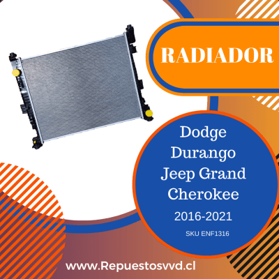 RADIADOR 3.6 DODGE DURANGO 2016/2020 JEEP GRAND CHEROKEE 2016/20222