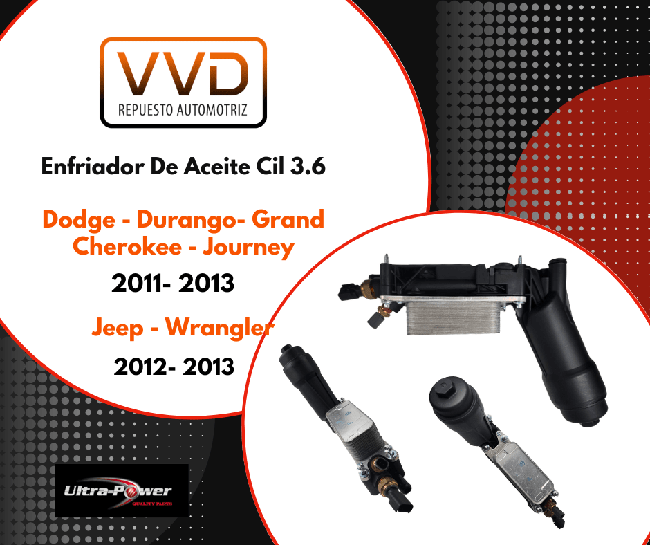 ENFRIADOR DE ACEITE 3.6 CIL. DODGE DURANGO - JOURNEY 2011/2013 JEEP GRAND CHEROKEE - WRANGLER 2012/2 3