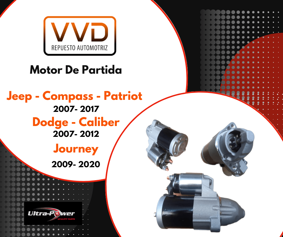 MOTOR DE PARTIDA JEEP COMPASS - PATRIOT 2007/2017 DODGE CALIBER 2007/2012 JOURNEY 2009/2020 4