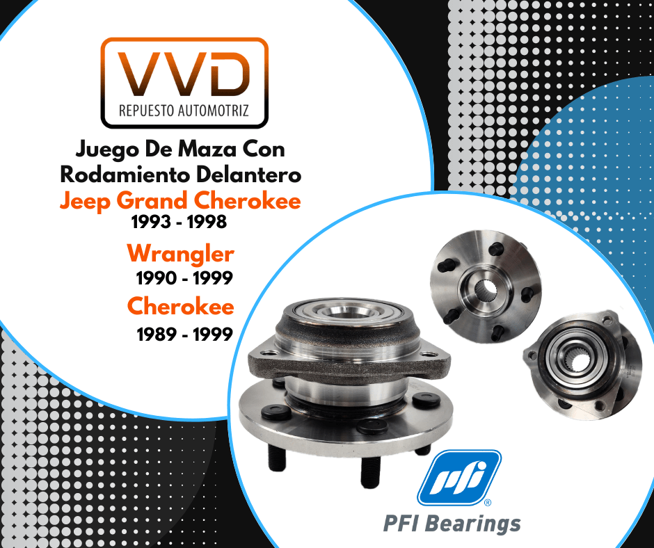JUEGO DE MAZAS C/RODAMIENTO JEEP GRAND CHEROKEE 1993/1998 WRANGLER 1990/1999 CHEROKEE 1989/1999 4