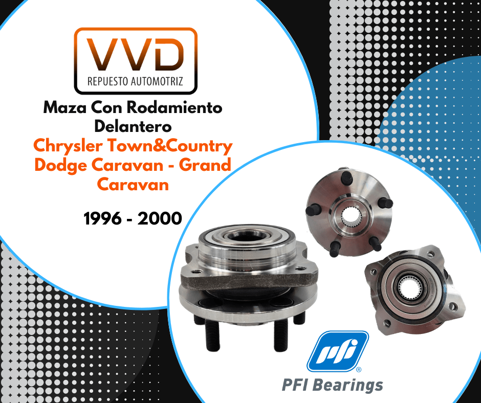 JUEGO DE MAZA C/RODAMIENTO DELANTERAS CHRYSLER TOWN & COUNTRY DODGE CARAVAN GRAND CARAVAN 1996/2000 3