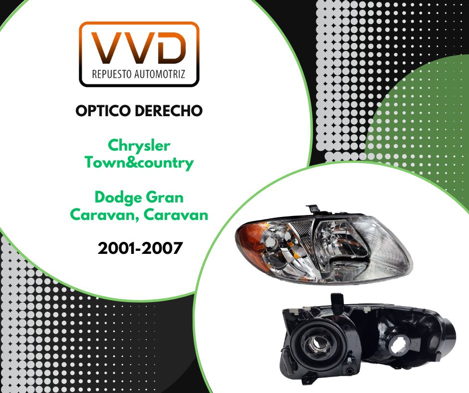 OPTICO DERECHO CHRYSLER TOWN & COUNTRY DODGE CARAVAN GRAND CARAVAN 2001/2007 2