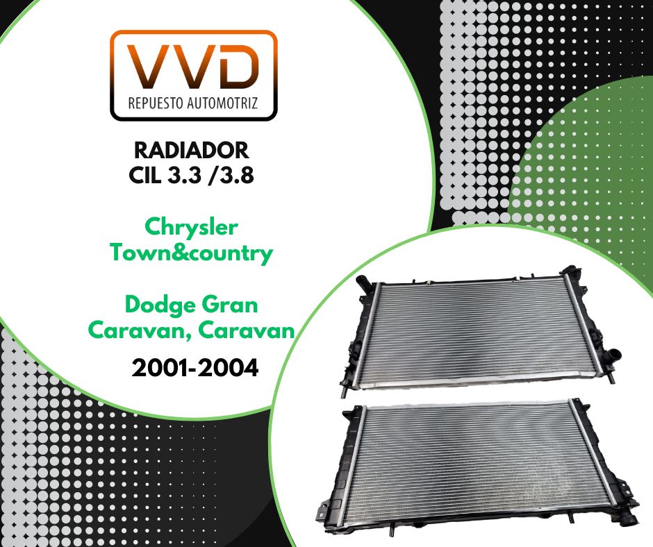 RADIADOR CIL. 3.3 -3.8 CHRYSLER TOWN & COUNTRY DODGE CARAVAN GRAND CARAVAN 2001/2004 1