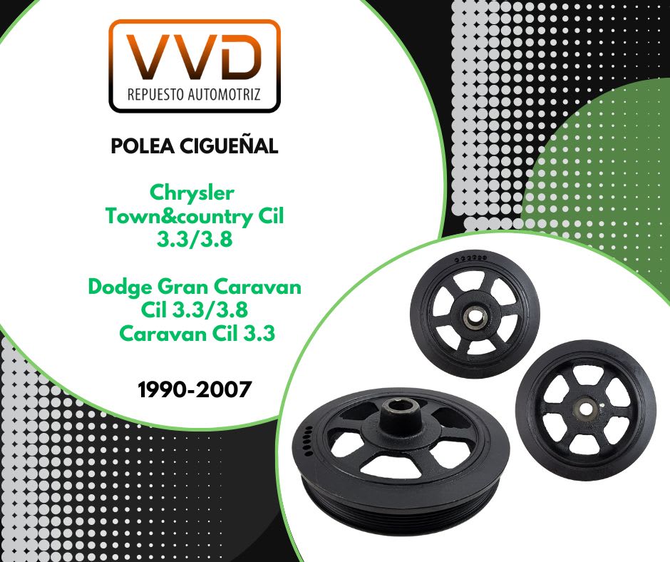 POLEA CIGUEÑAL (DUMPER) 3.3 - 3.8 CHRYSLER TOWN & COUNTRY DODGE CARAVAN GRAND CARAVAN 1990/2007 3