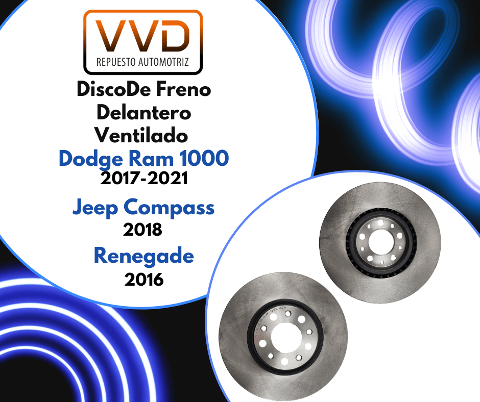 JUEGO DISCOS DE FRENO DELANTERO DODGE RAM 1000 2017/2021 JEEP COMPASS 2018 RENEGADE 2016 1
