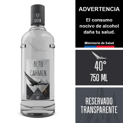 PISCO ALTO DEL CARMEN TRANSPARENTE 40° 750 ML1