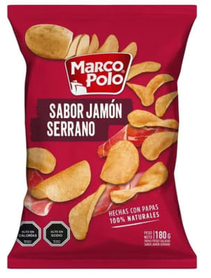 PAPAS MARCO POLO JAMON SERRANO 180GR1