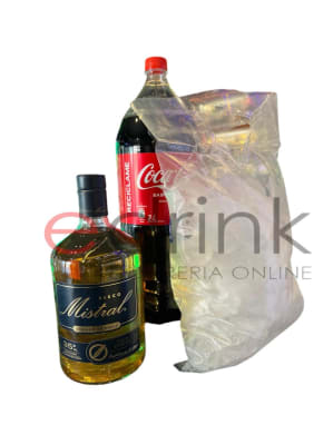 PROMO MISTRAL 1 LT  + COCA COLA + HIELO1
