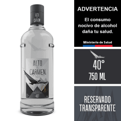 PISCO ALTO DEL CARMEN TRANSPARENTE 40° 750 ML