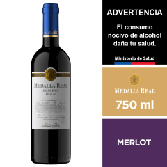 VINO MEDALLA REAL MERLOT 750CC