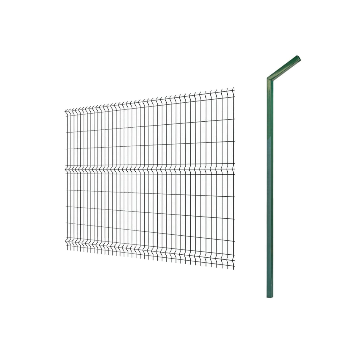 Pack Reja Tipo Acmafor 3d Verde 2,50 X 1,83 Mts + Poste Con Brazo 2,70 Mts3