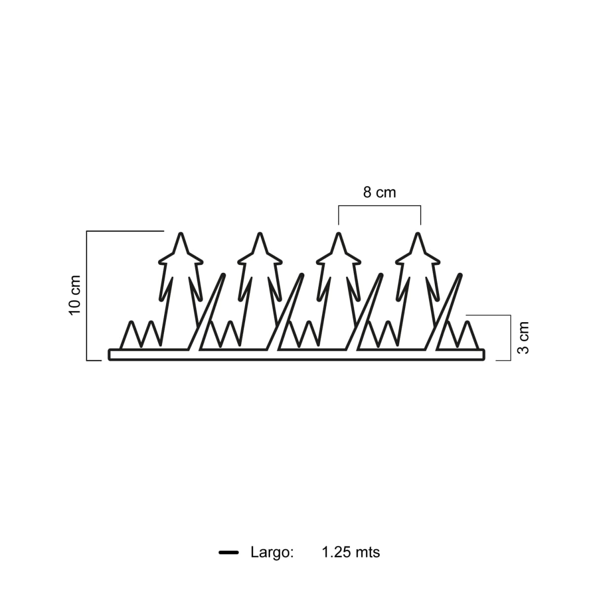 Pack 10 Punta Reja Tiburón Estrella Grande 10 Cm x Largo 1.25 Mts Galvanizada3