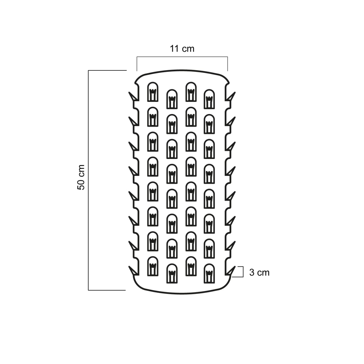 Puntas Dientes Tiburón Coraza Anti Escalada Tuberías 110mm2