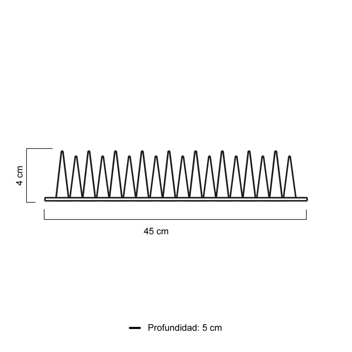 Puntas Plásticas Espanta Palomas Largo 45 Cm Caja 12 Unidades Verde2
