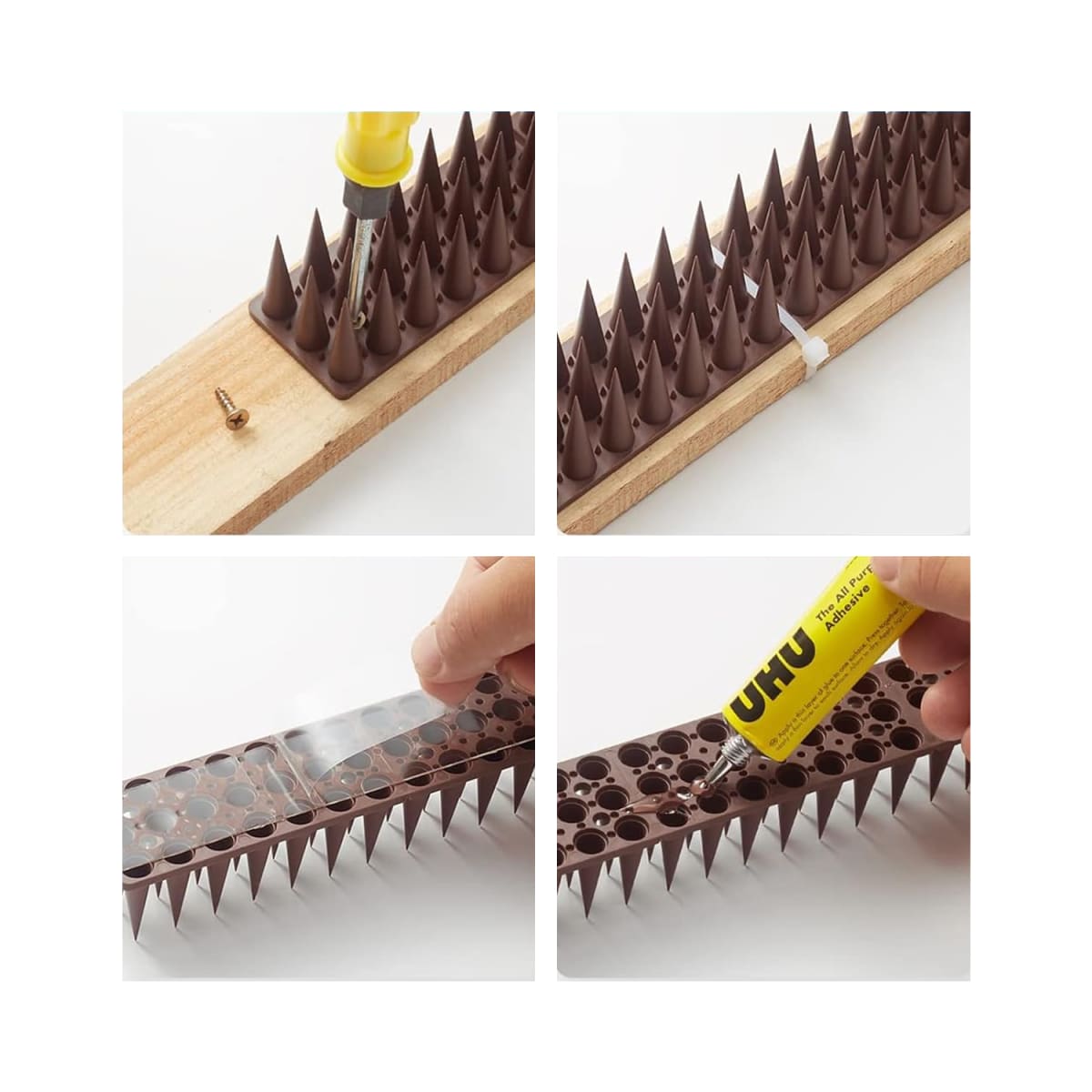 Puntas Plásticas Espanta Palomas Largo 45 Cm Caja 12 Unidades Burdeo4