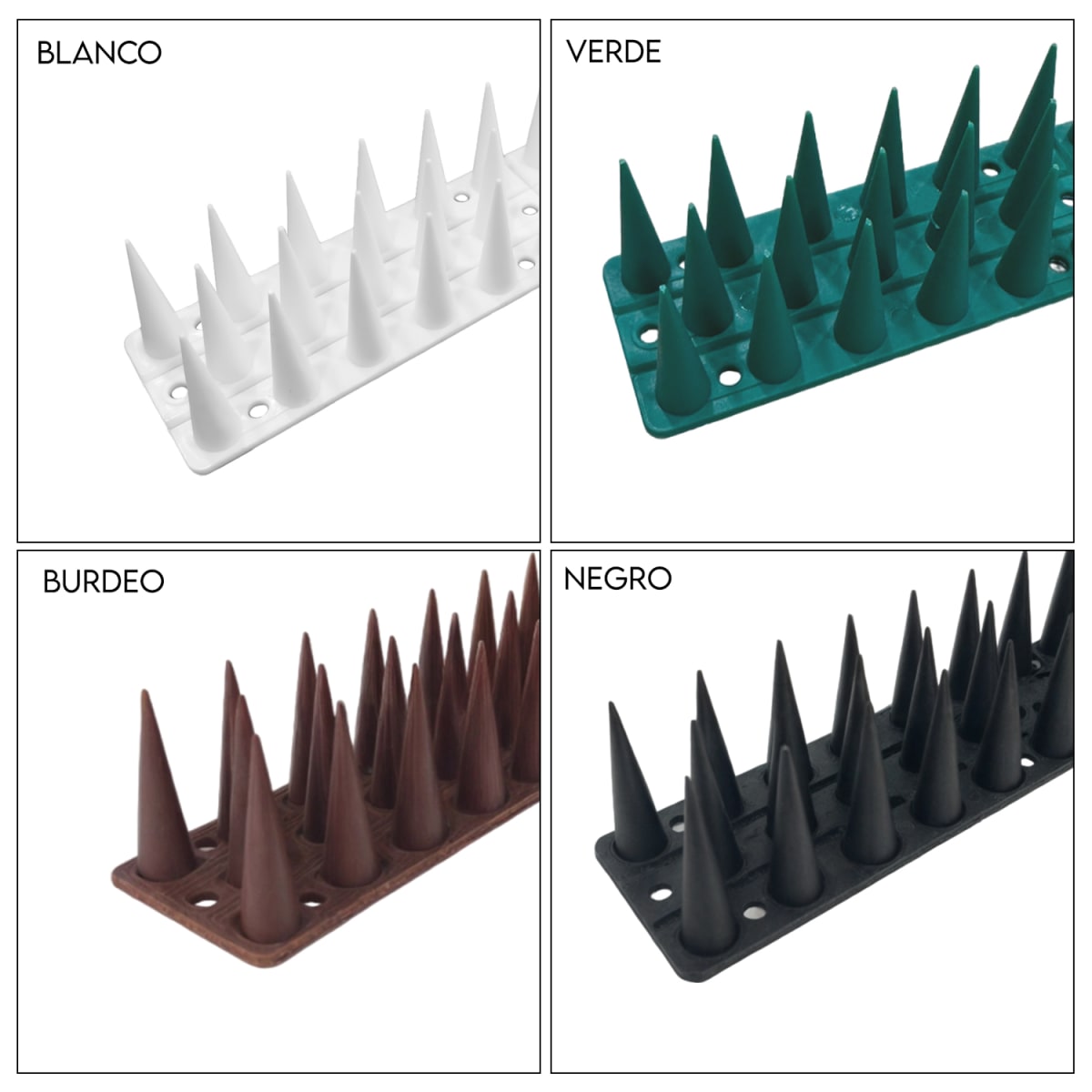 Puntas Plásticas Espanta Palomas Largo 45 Cm Caja 12 Unidades Burdeo5