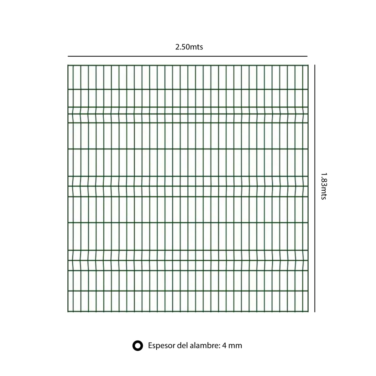 Pack 10 Reja y Poste Tipo Acmafor 3D 2.50 x 1.83 Mts Verde3