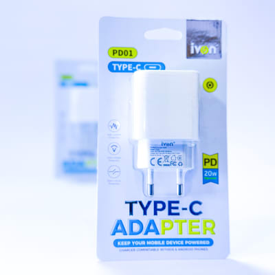 Adaptador de Carga Rapida con entrada Tipo C Ivon PD011