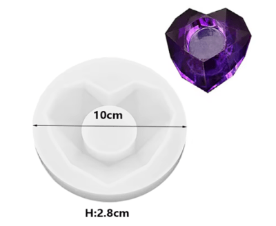 MOLDE DE SILICONA CORAZON GEOMETRICO 8CM PARA VELA