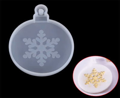 MOLDE DE SILICONA COLGANTE (NAVIDAD) COPO DE NIEVE 5CM.