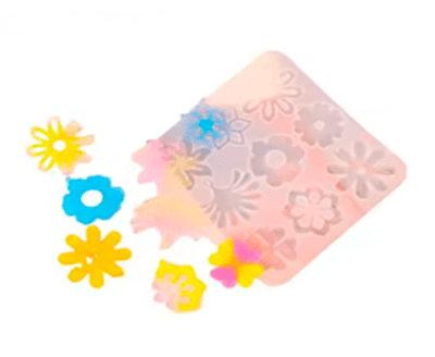 MOLDE DE SILICONA PLANCHA CON FLORES VARIAS